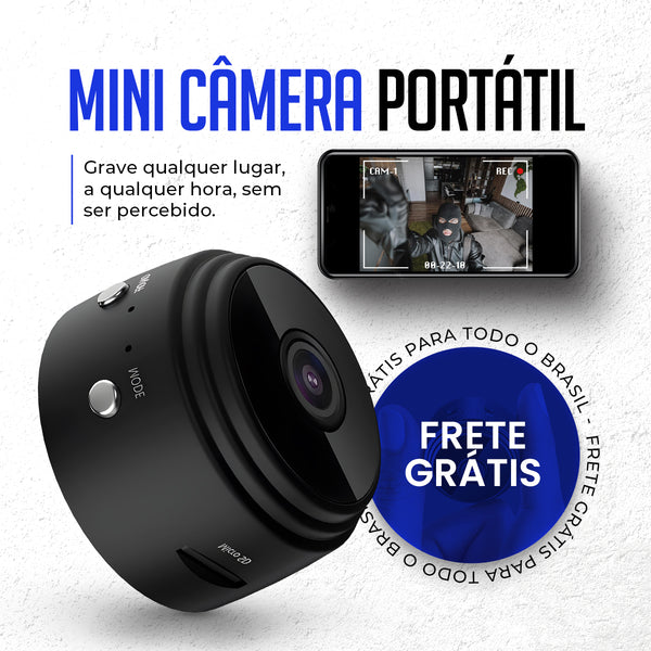 Mini Câmera de Segurança Portátil Wifi HD 1080P Alta Definição