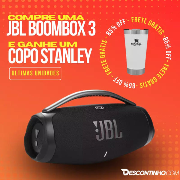 Caixa De Som Boombox 3 a prova D'Água Bluetooth Original + Copo Stanley 473 ml [Últimas Unidades]